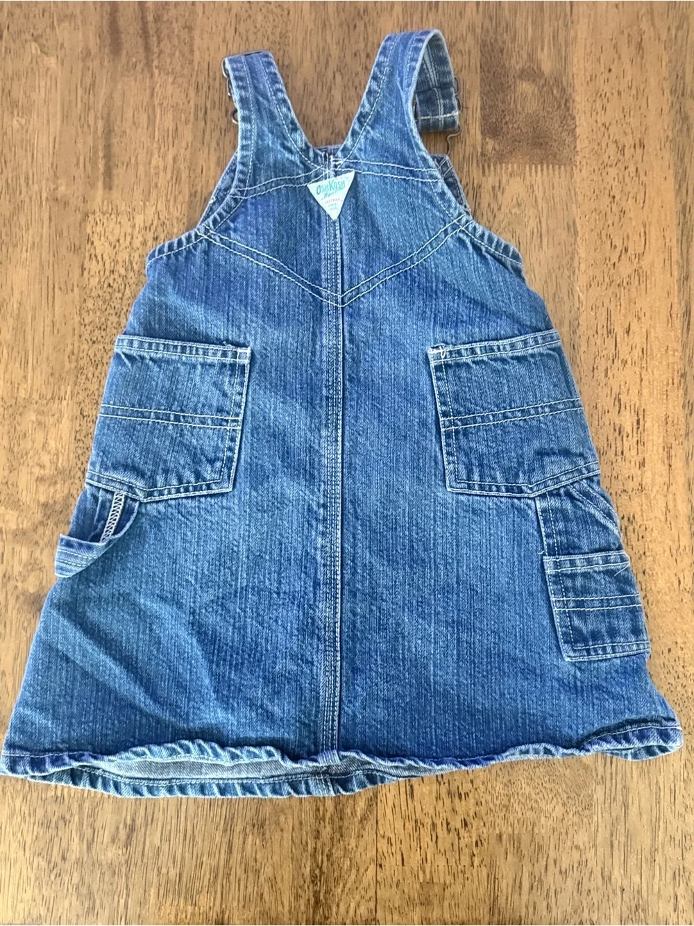 OshKosh B'gosh Vestbak Girls Denim Overall‎ Dress - Blue 24mos